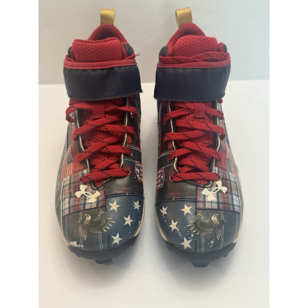 Under Armour Bryce Harper 5 Mid RM Youth 2.5Y Baseball Cleats Patriotic